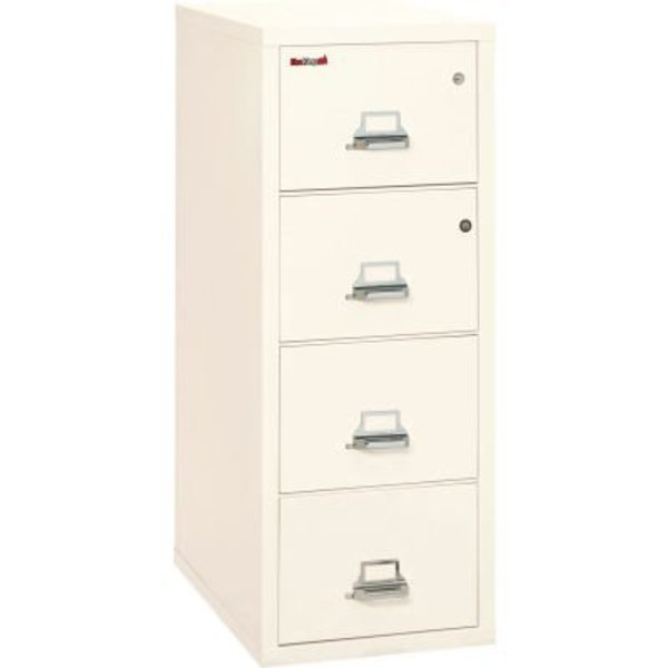 Fire King Fireking Fireproof 4 Drawer Vertical Safe-In-File Legal 20-13/16"Wx31-9/16"Dx52-3/4"H Ivory White 4-2131-CIWSF
